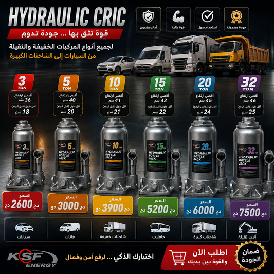 Cric hydraulique 5 . 3. 10. 15 .20 32  tonnes